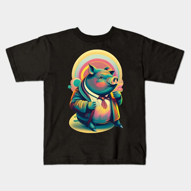 Pot-Bellied Pig Kids T-Shirt by click2print